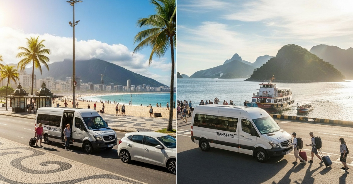 Vieraat nauttivat stressittömästä noudosta Copacabanan vartta sekä Ilha Grandesta Rio de Janeirossa, Brasiliassa